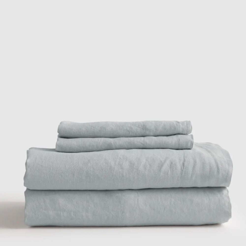 Quince European Linen King Sheet Set - Mist